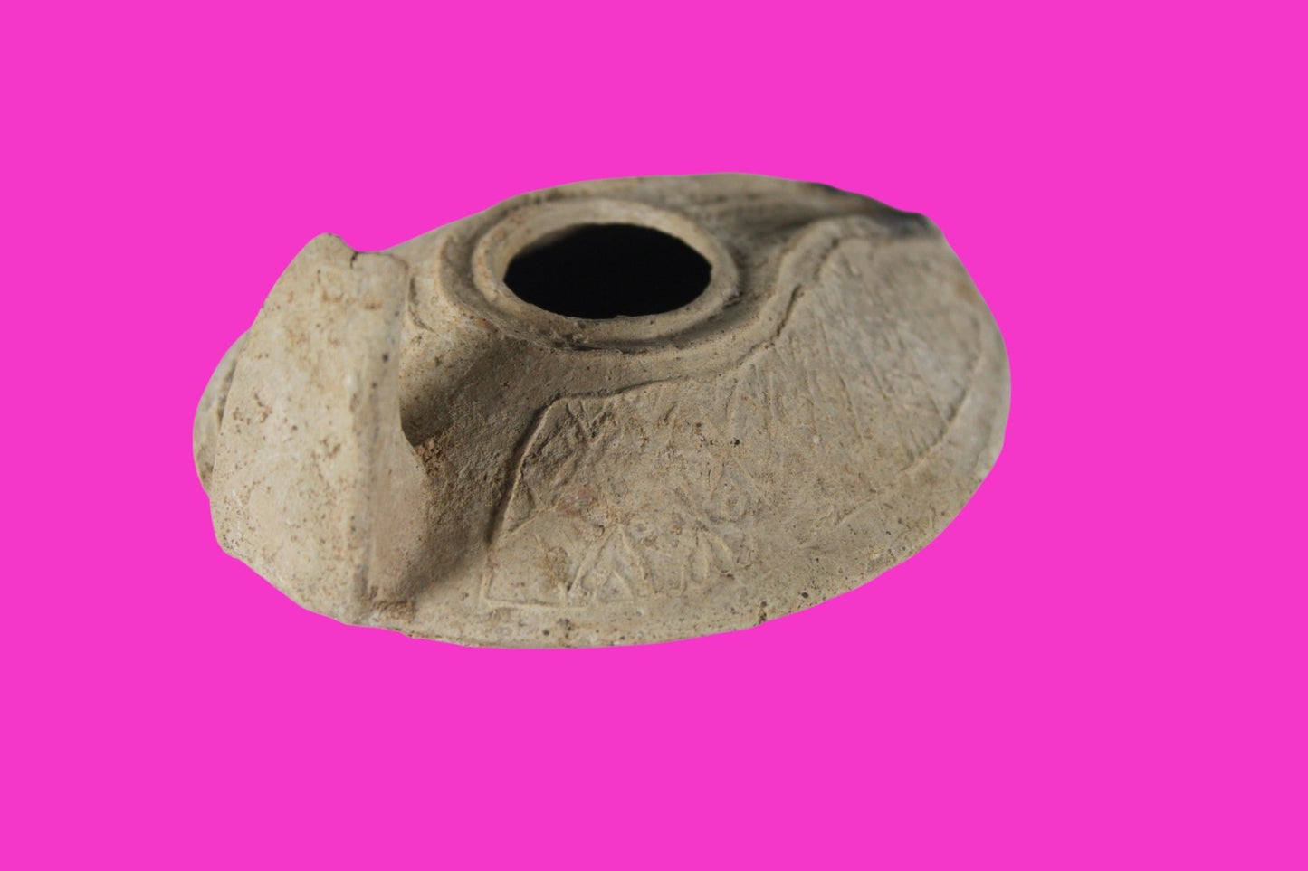 Holy Land Oil Lamp Ancient Artifact Time of the Christians 313-636 AD COA 221