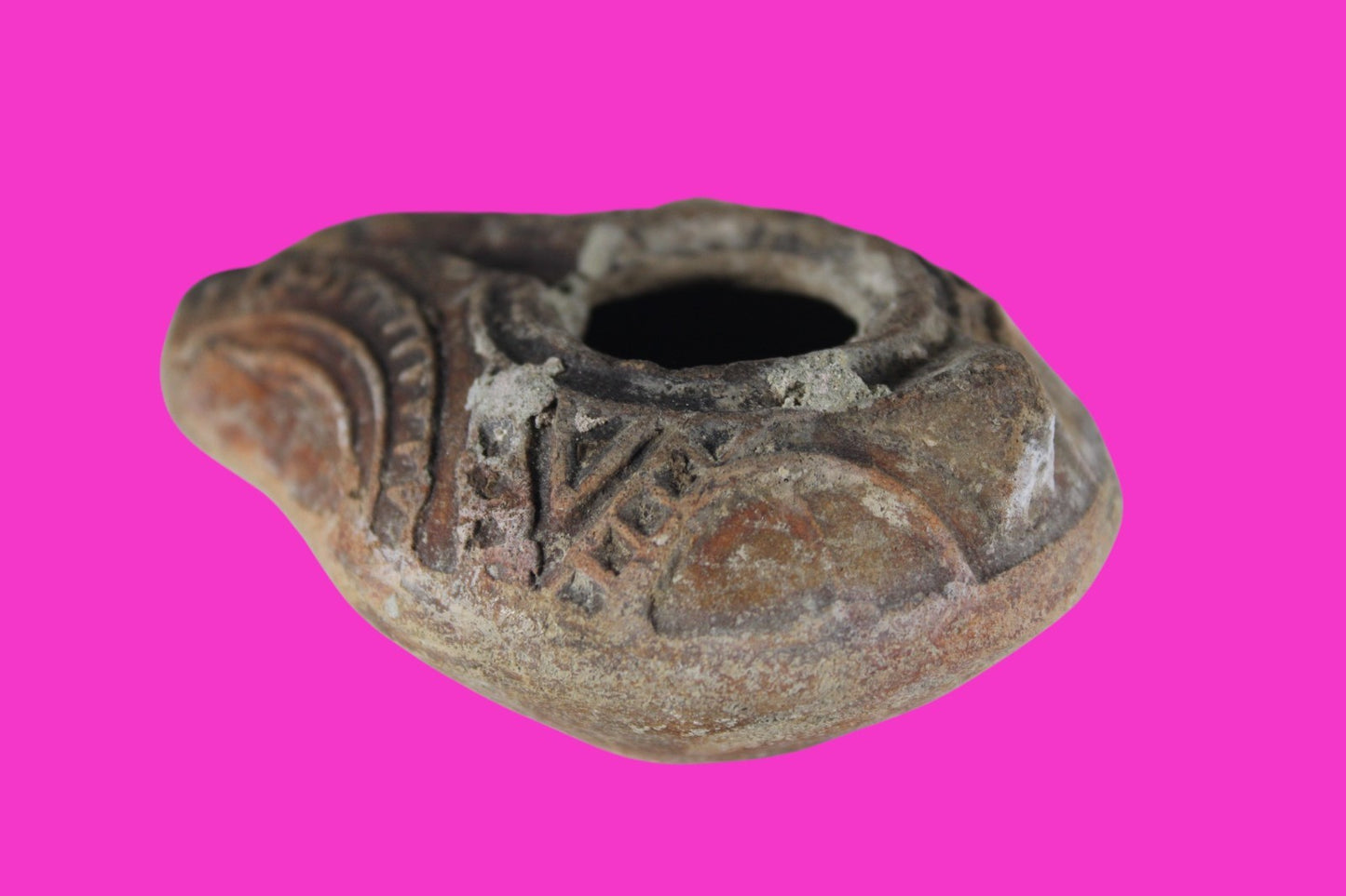 Holy Land Oil Lamp Ancient Artifact Time of the Christians 313-636 AD COA 171