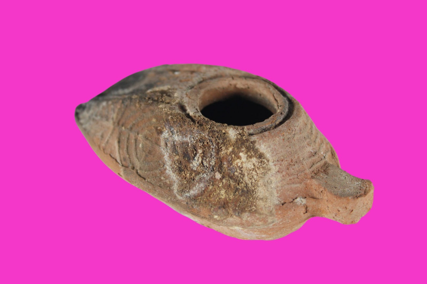 Holy Land Oil Lamp Ancient Artifact Time of the Christians 313-636 AD COA 214