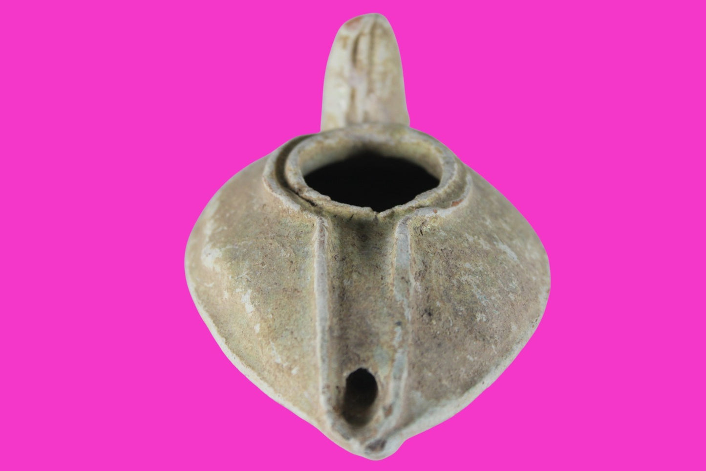 Holy Land Oil Lamp Ancient Artifact Time of the Christians 313-636 AD COA 213