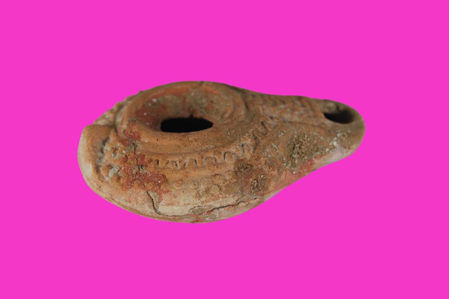 Holy Land Oil Lamp Ancient Artifact Time of Jesus & Apostles 63BC-323AD COA 164