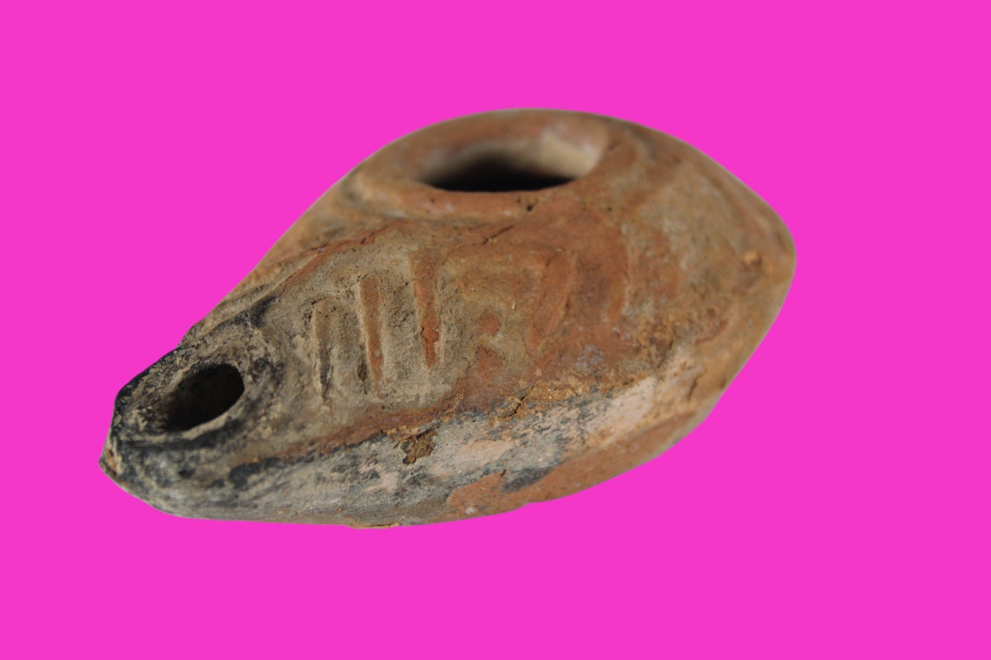 Holy Land Oil Lamp Ancient Artifact Time of the Christians 313-636 AD COA 180