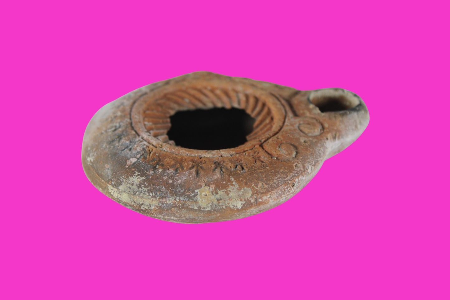 Holy Land Oil Lamp Ancient Artifact Time of Jesus & Apostles 63BC-323AD COA 168