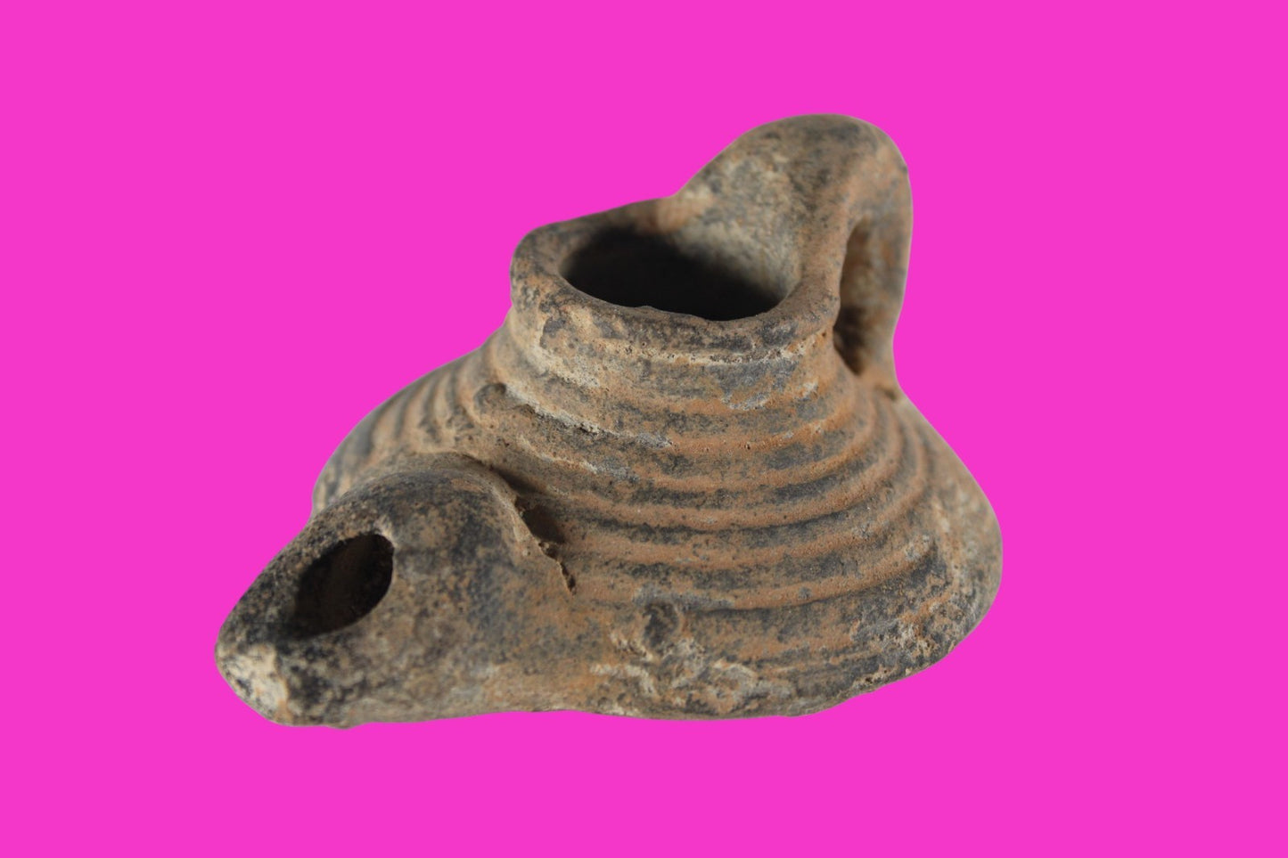 Holy Land Oil Lamp Ancient Artifact Time of the Arab Invasion 660-800 AD COA 242