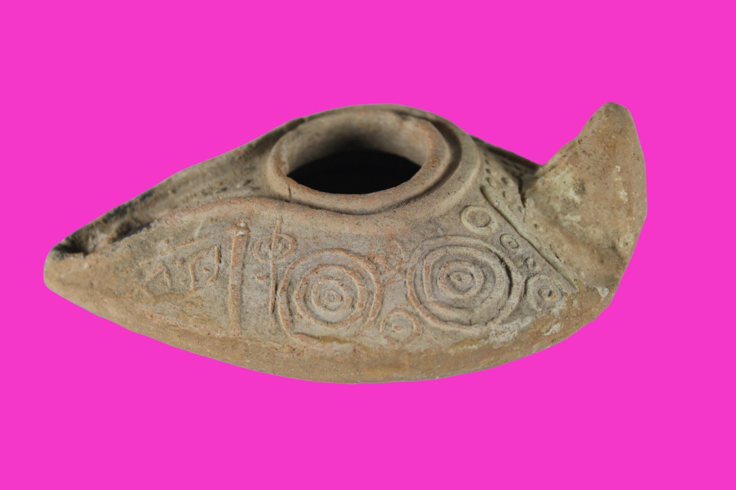 Big High Quality Holy Land Oil Lamp Ancient Artifact Byzantine 313-636 AD COA209