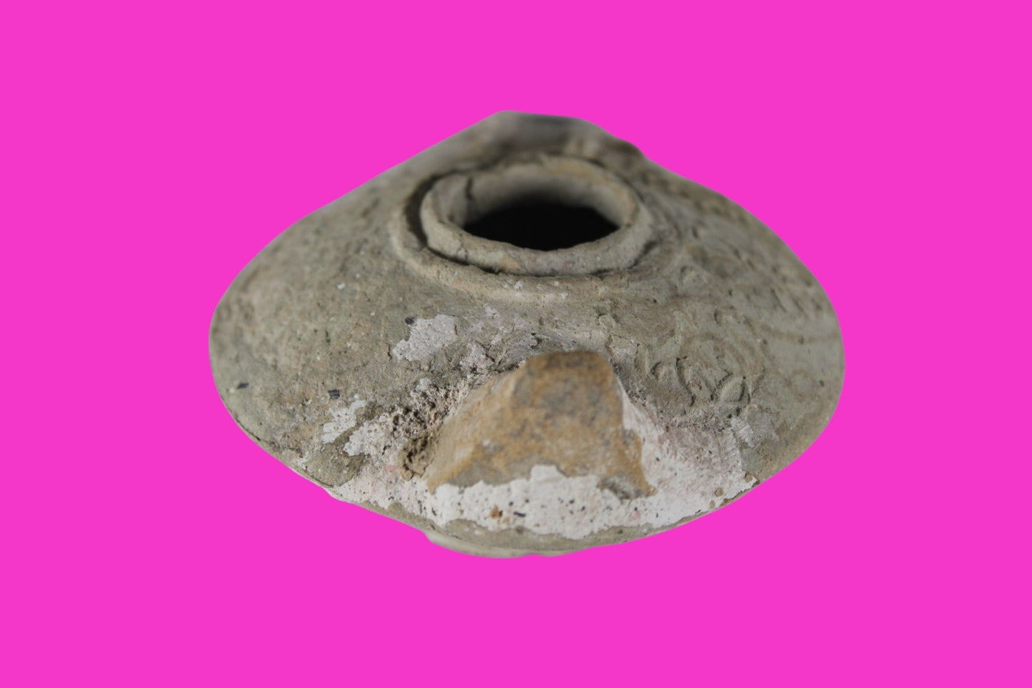 Holy Land Oil Lamp Ancient Artifact Time of the Christians 313-636 AD COA 215