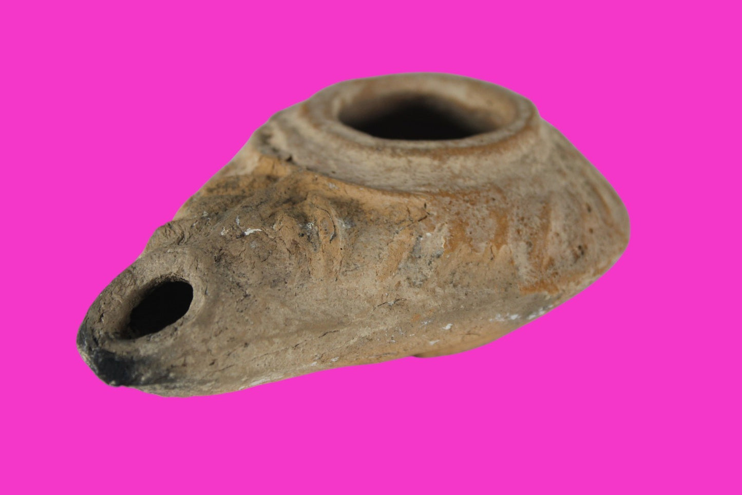 Holy Land Oil Lamp Ancient Artifact Time of the Christians 313-636 AD COA 186