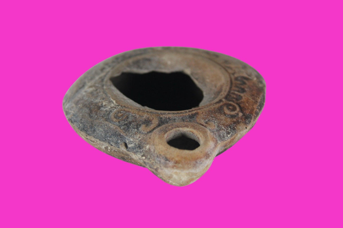 Holy Land Oil Lamp Ancient Artifact Time of Jesus & Apostles 63BC-323AD COA 160