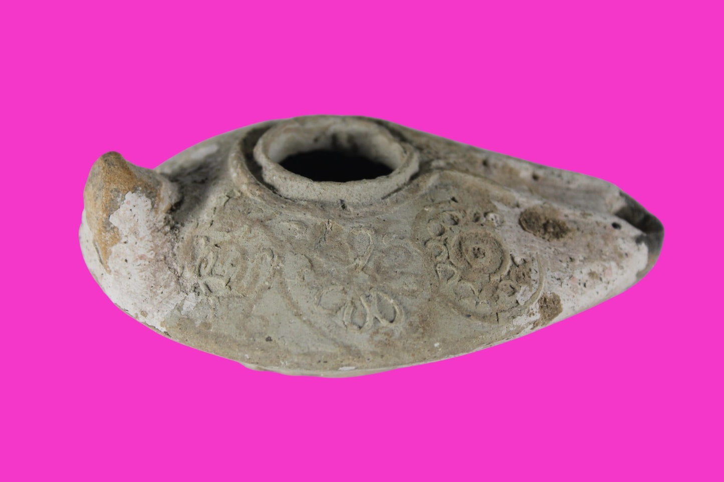 Holy Land Oil Lamp Ancient Artifact Time of the Christians 313-636 AD COA 215