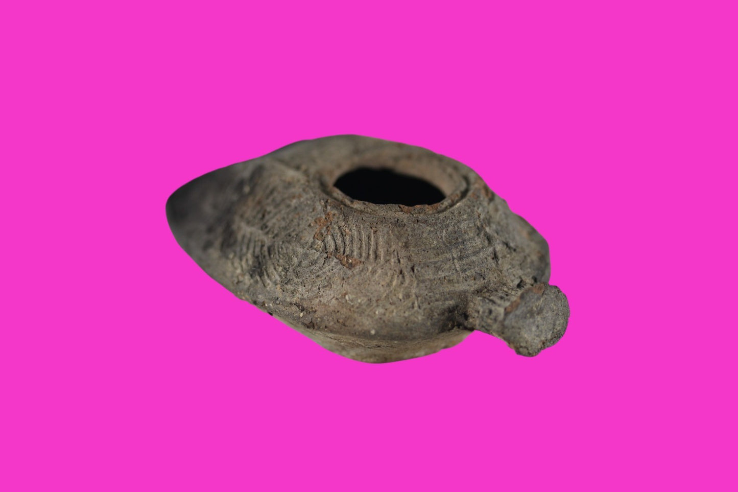 Time of the Christians Oil Lamp Ancient Holy Land Artifact 313-636 AD COA 08
