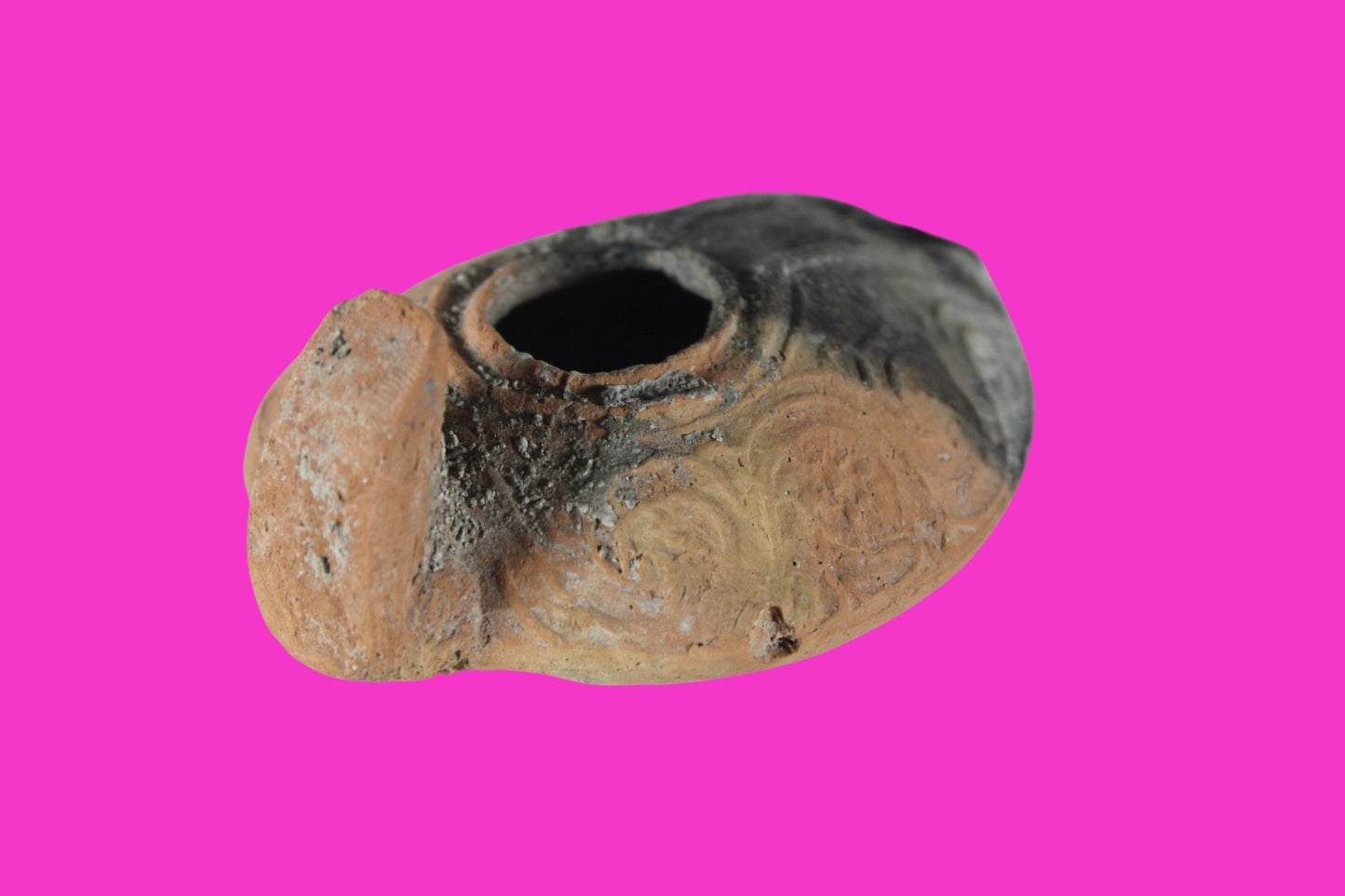 Holy Land Oil Lamp Ancient Artifact Time of the Christians 313-636 AD COA 224