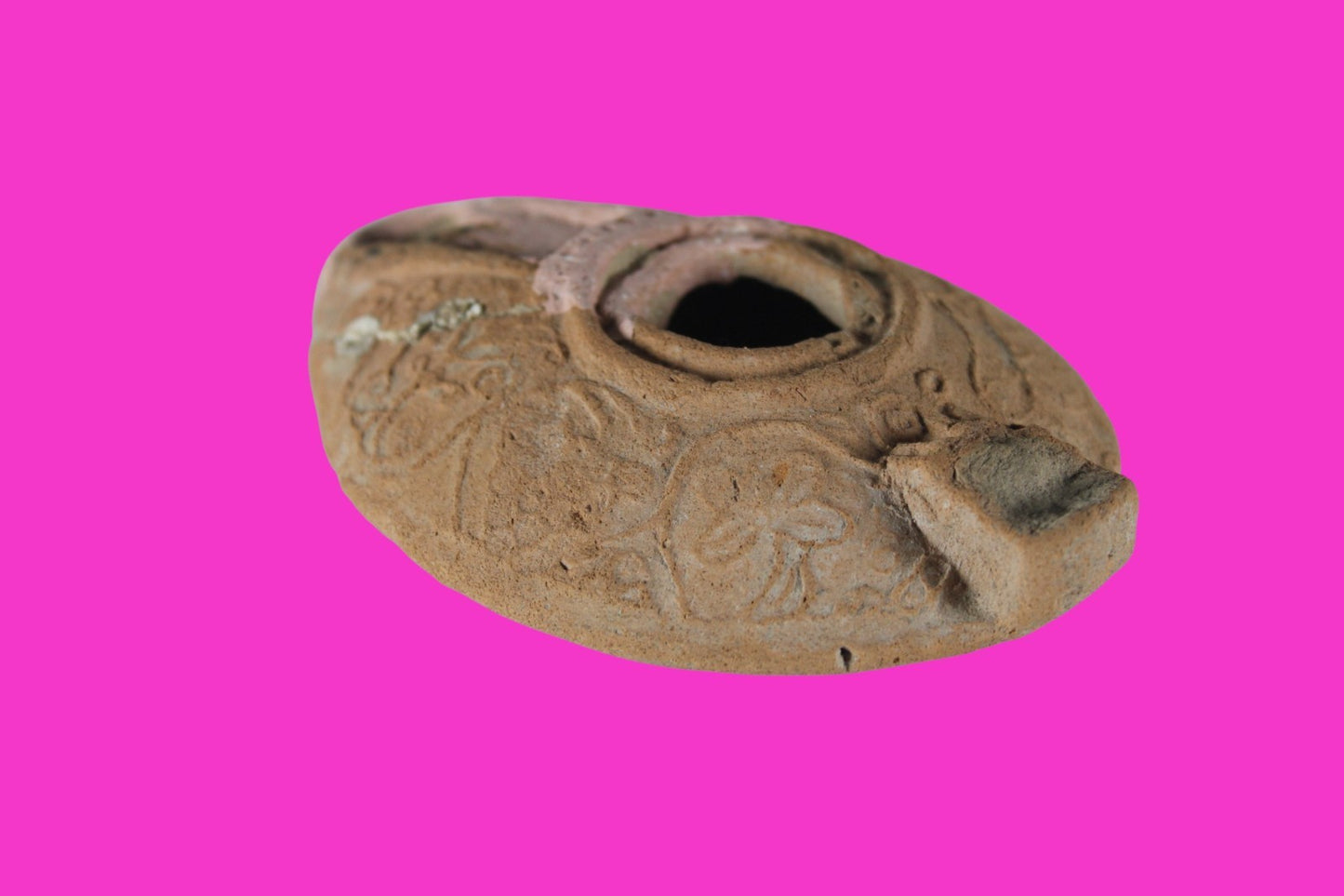 Holy Land Oil Lamp Ancient Artifact Time of the Christians 313-636 AD COA 208