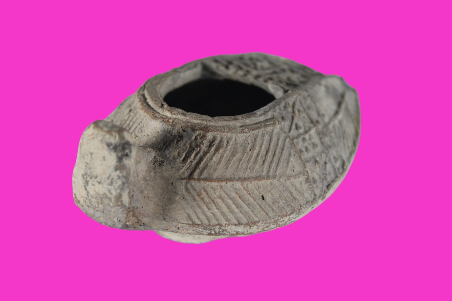 Holy Land Oil Lamp Ancient Artifact Time of the Christians 313-636 AD COA 225