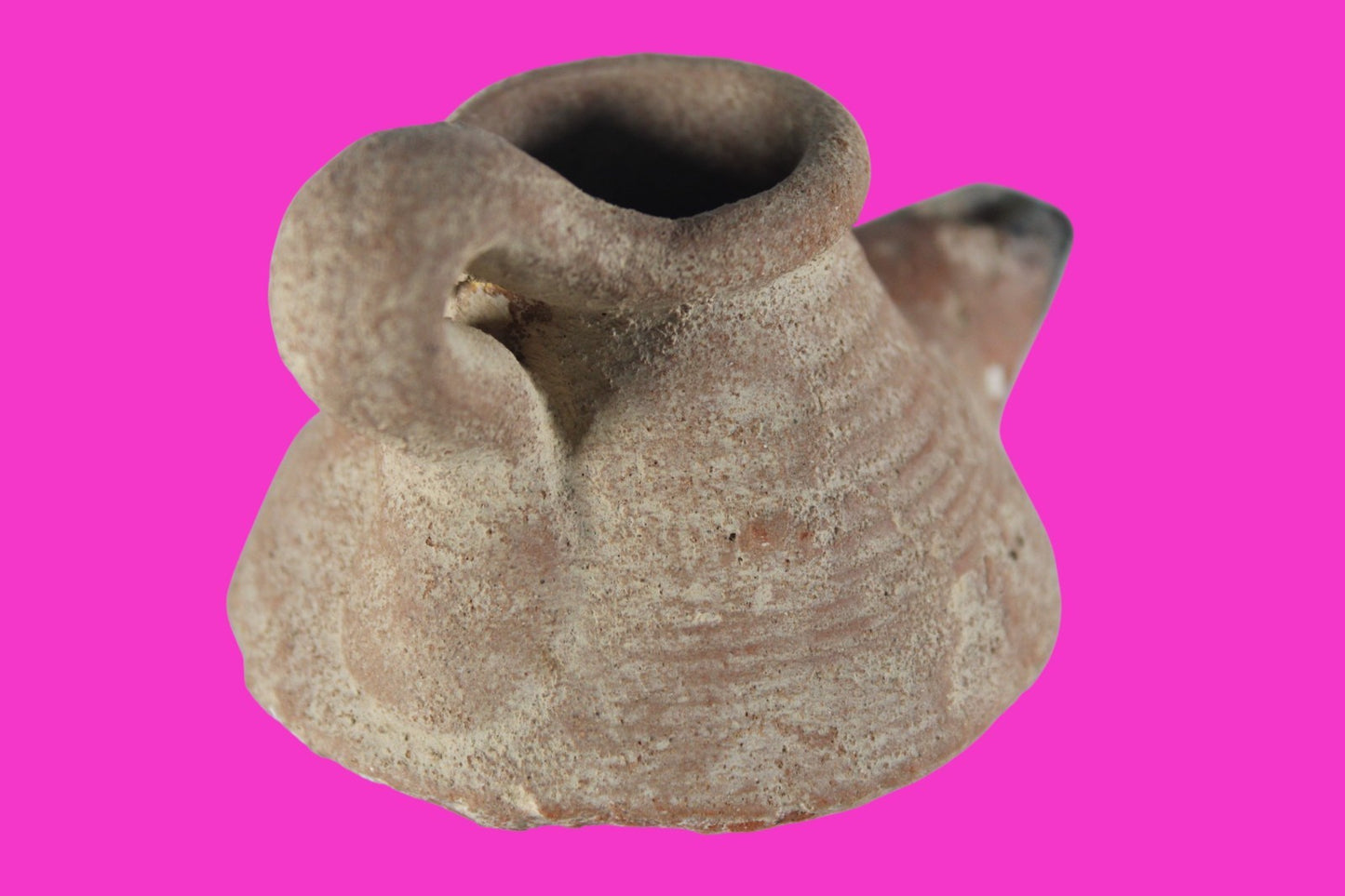 Holy Land Oil Lamp Ancient Artifact Time of the Arab Invasion 660-800 AD COA 241