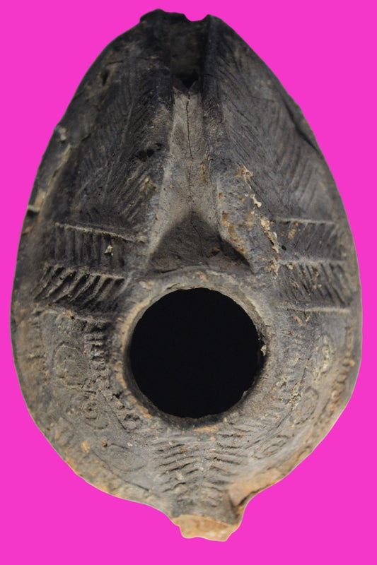 Oil Lamp Holy Land Ancient Artifact Jesus Christ Home Israel 300-600 AD COA 95