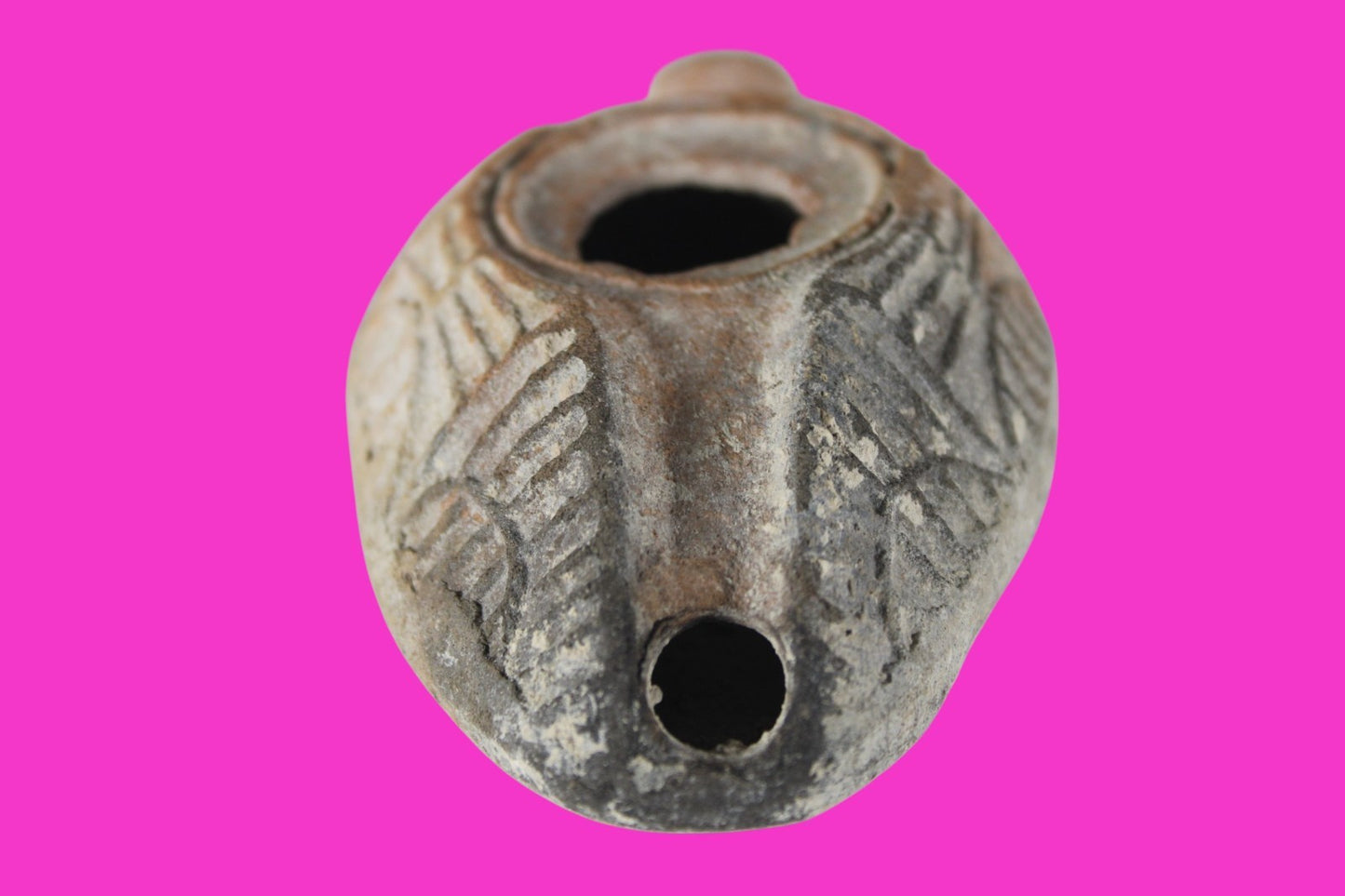 Holy Land Oil Lamp Ancient Artifact Time of the Christians 313-636 AD COA 200