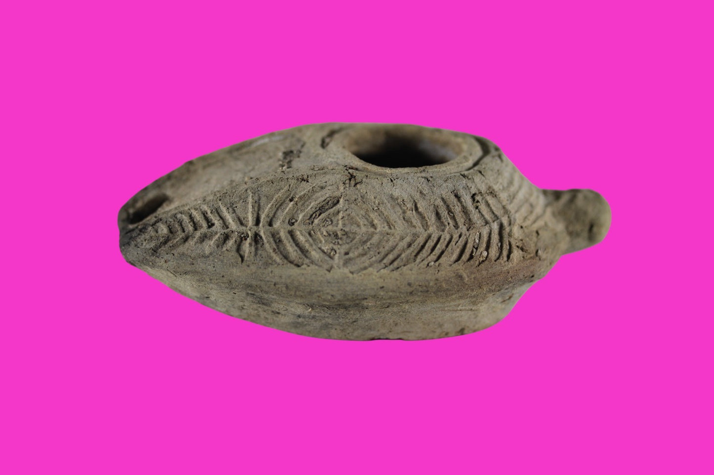 Time of the Christians Oil Lamp Ancient Holy Land Artifact 313-636 AD COA 31