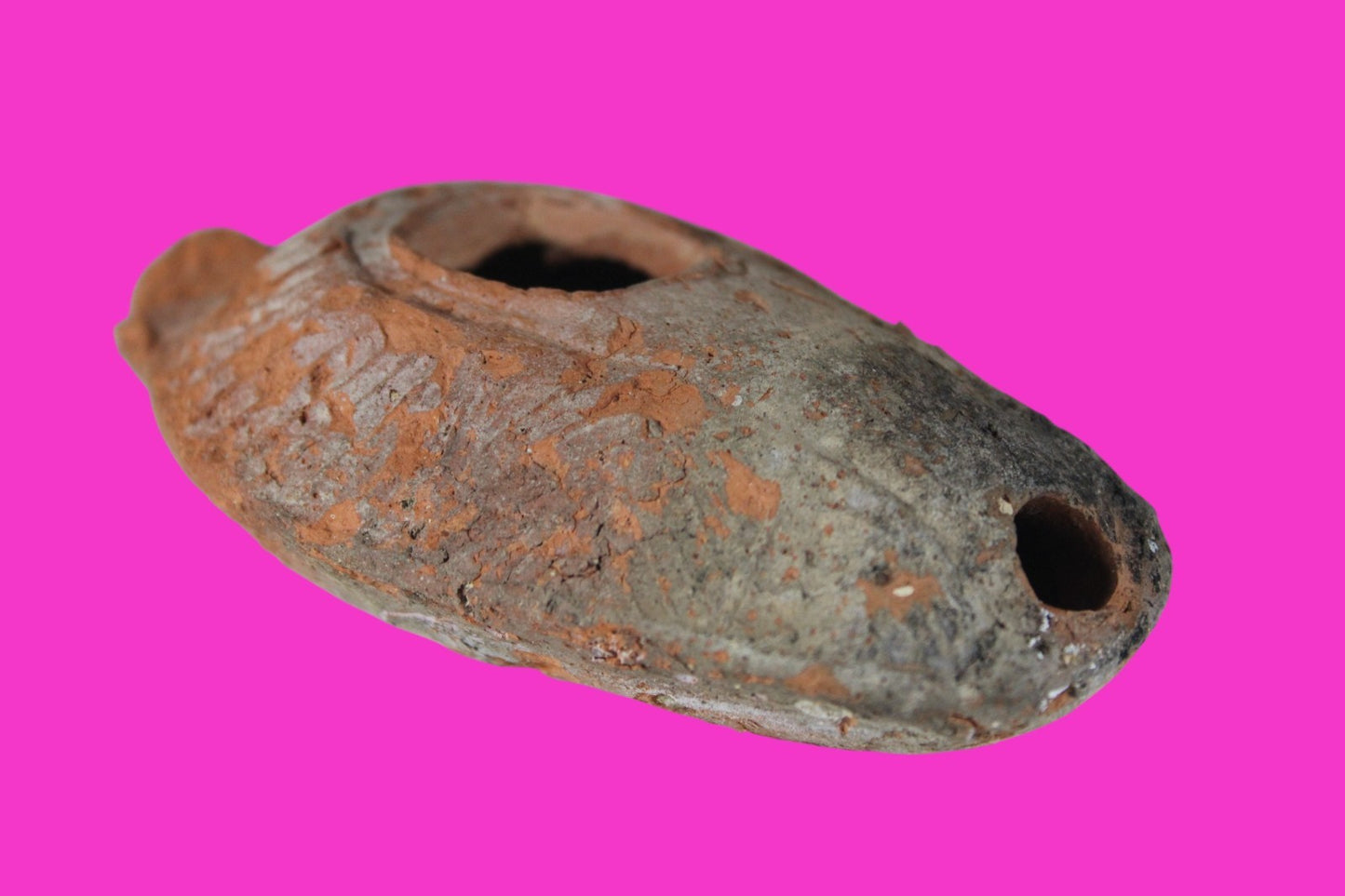 Oil Lamp Holy Land Ancient Artifact Jesus Christ Home Israel 300-600 AD COA 101