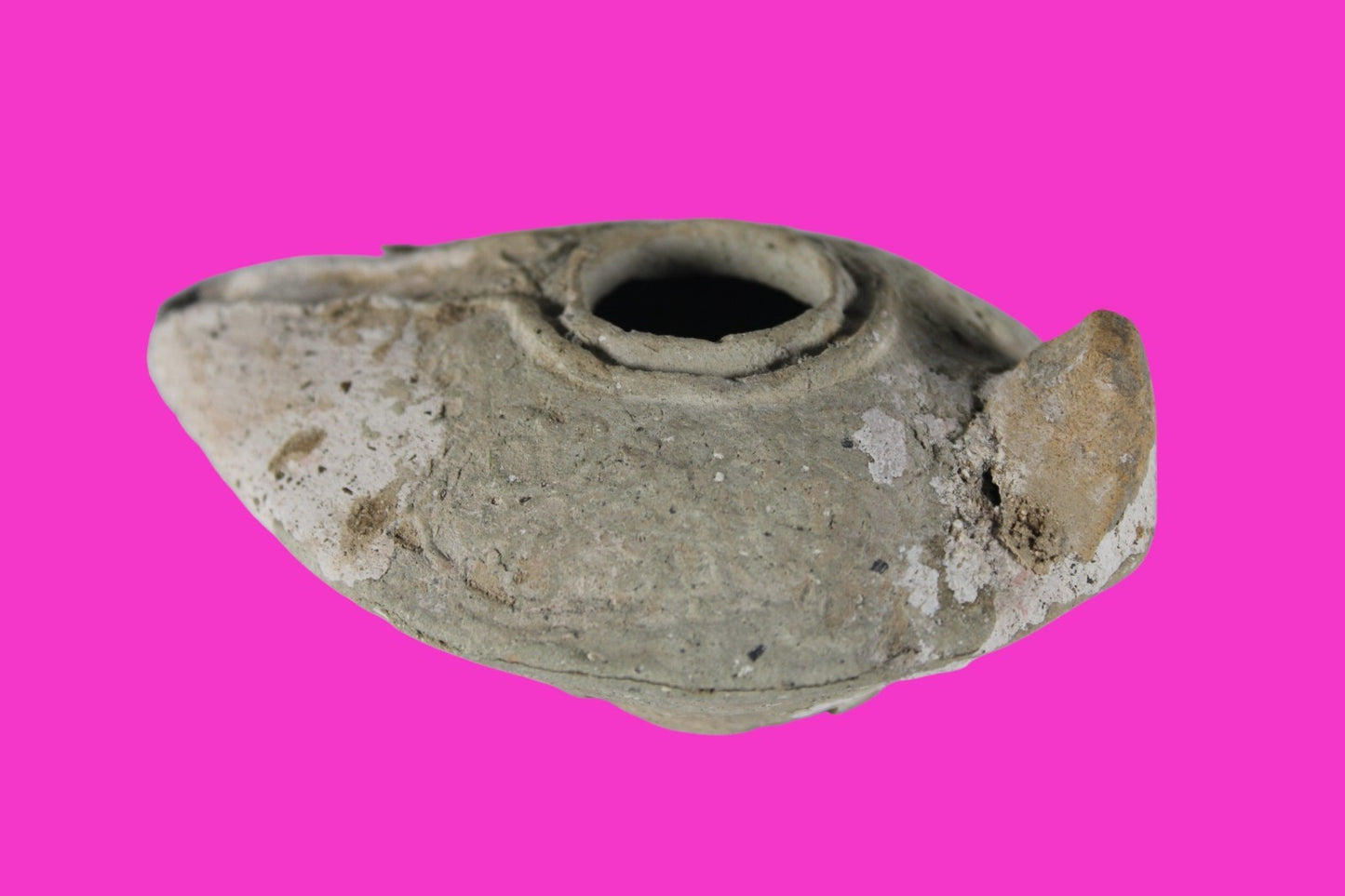 Holy Land Oil Lamp Ancient Artifact Time of the Christians 313-636 AD COA 215