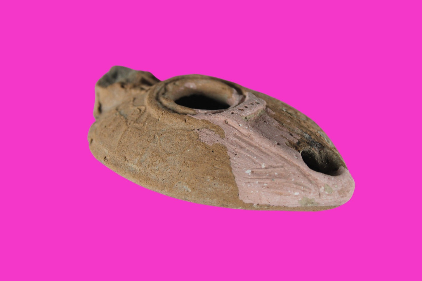 Holy Land Oil Lamp Ancient Artifact Time of the Christians 313-636 AD COA 208