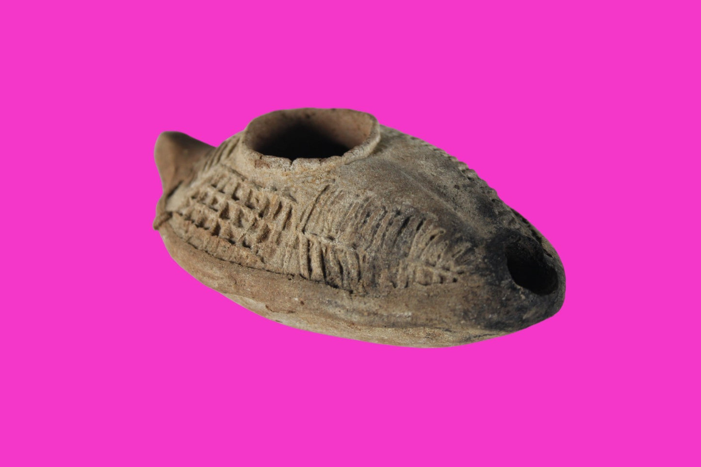 Holy Land Oil Lamp Ancient Artifact Time of the Christians 313-636 AD COA 210