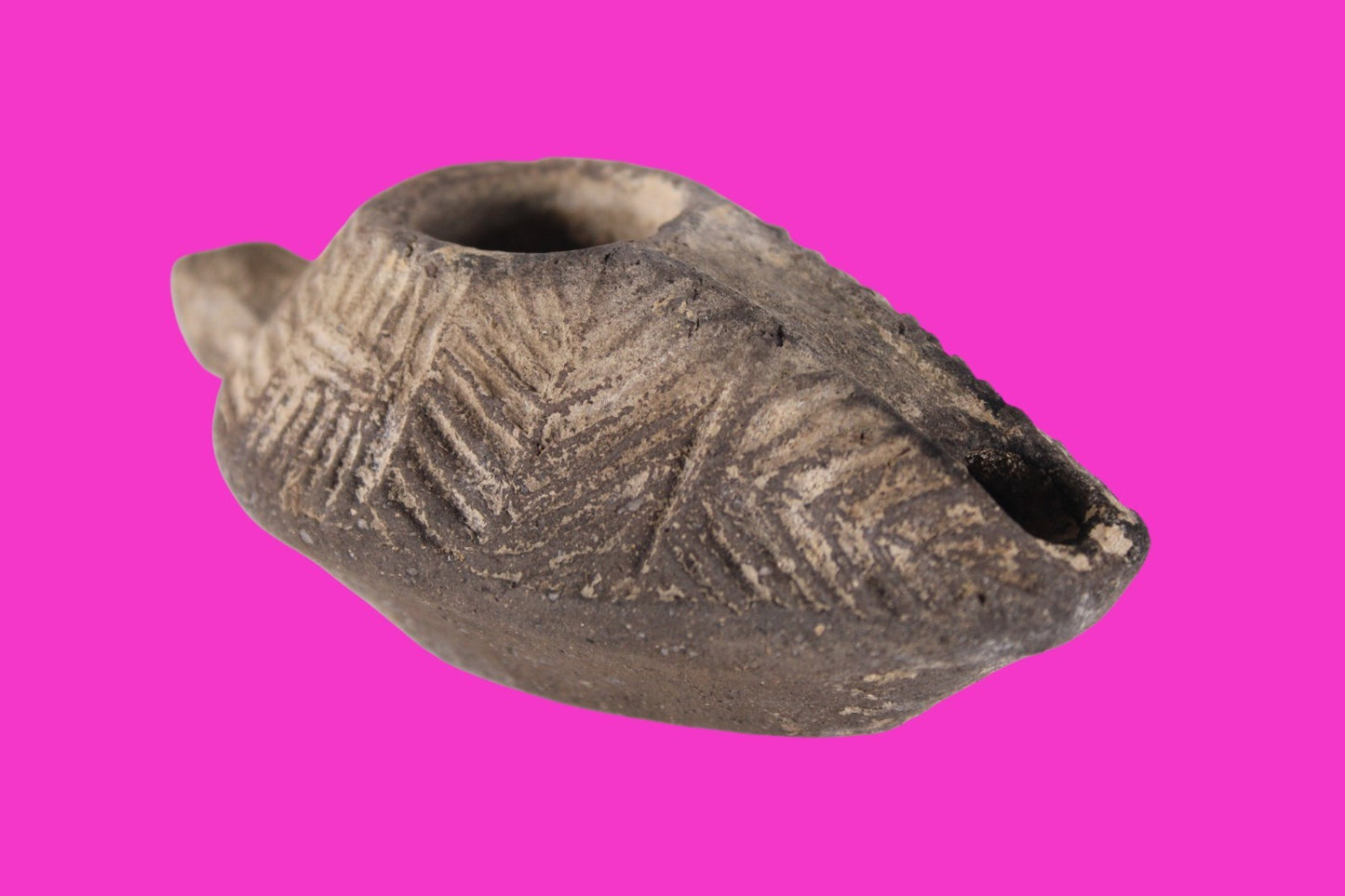 Holy Land Oil Lamp Ancient Artifact Time of the Christians 313-636 AD COA 179