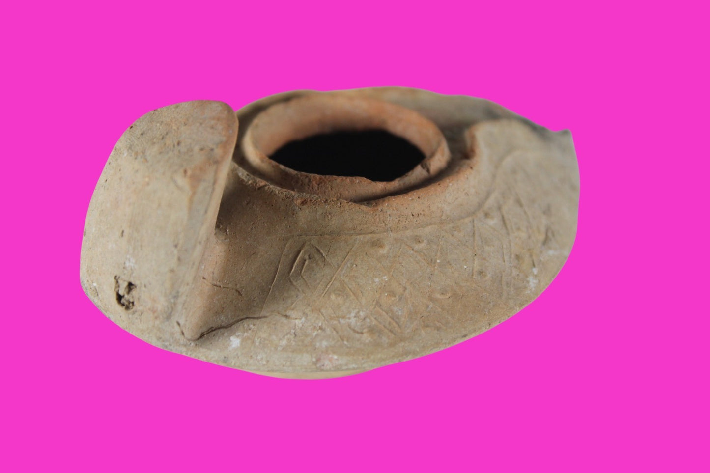 Holy Land Oil Lamp Ancient Artifact Time of the Christians 313-636 AD COA 183