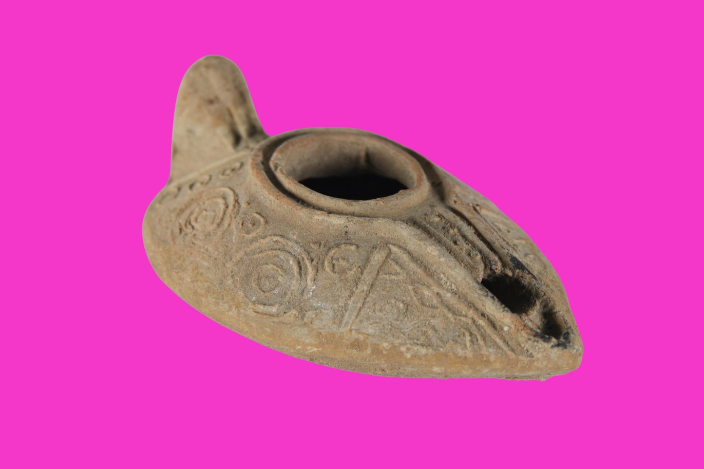 Big High Quality Holy Land Oil Lamp Ancient Artifact Byzantine 313-636 AD COA209