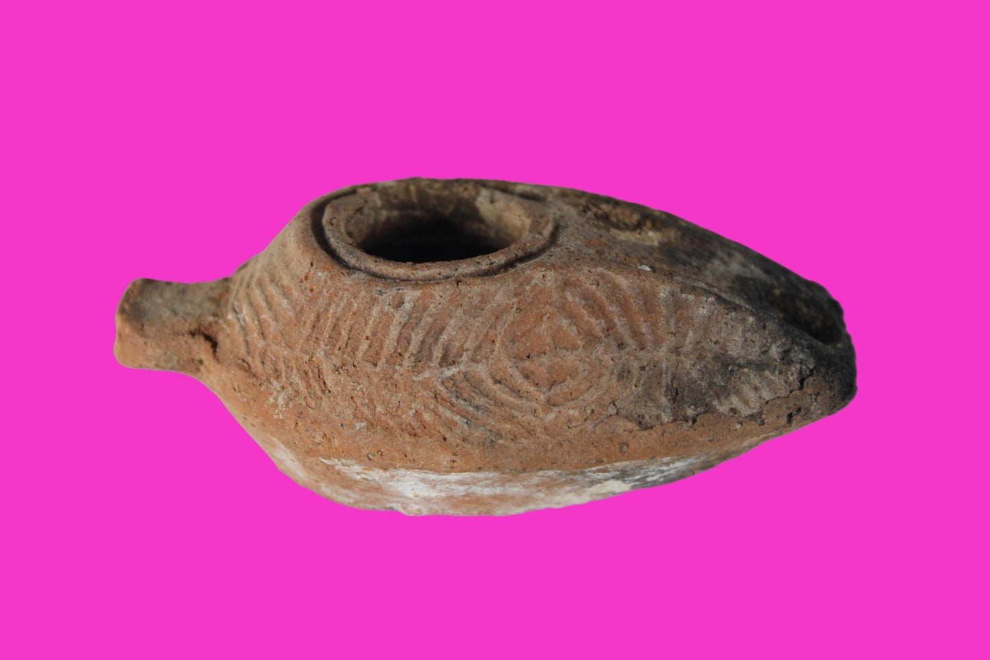 Holy Land Oil Lamp Ancient Artifact Time of the Christians 313-636 AD COA 214