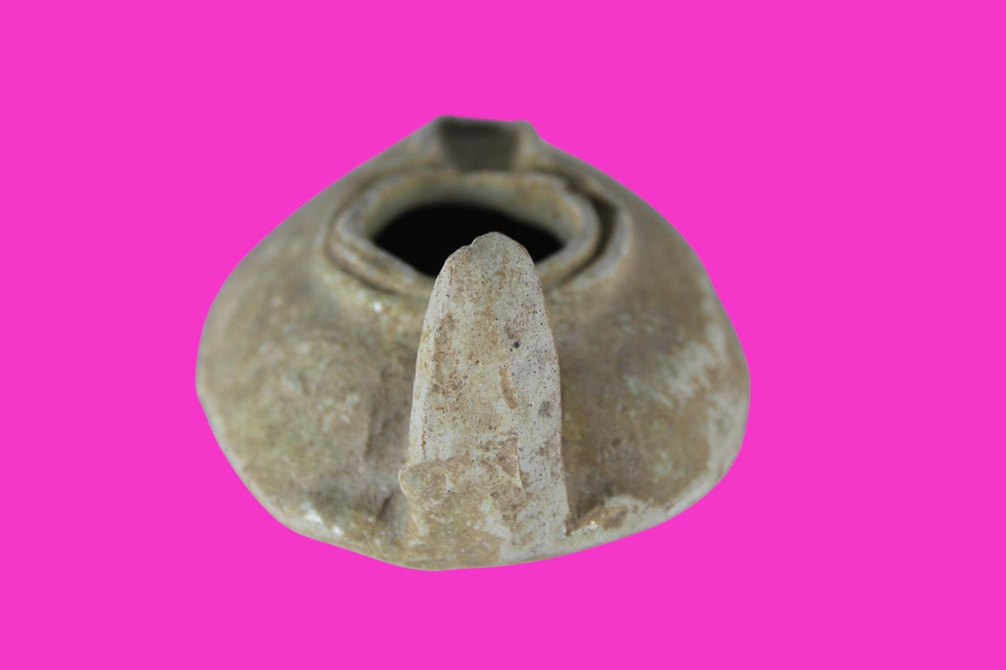 Holy Land Oil Lamp Ancient Artifact Time of the Christians 313-636 AD COA 213