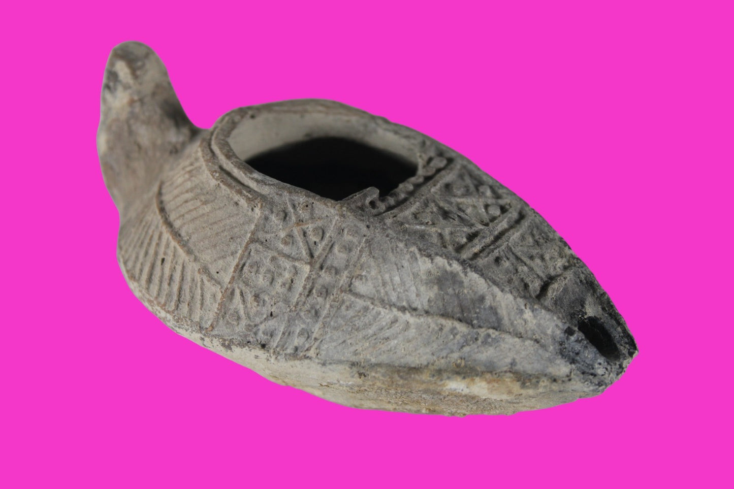 Holy Land Oil Lamp Ancient Artifact Time of the Christians 313-636 AD COA 225