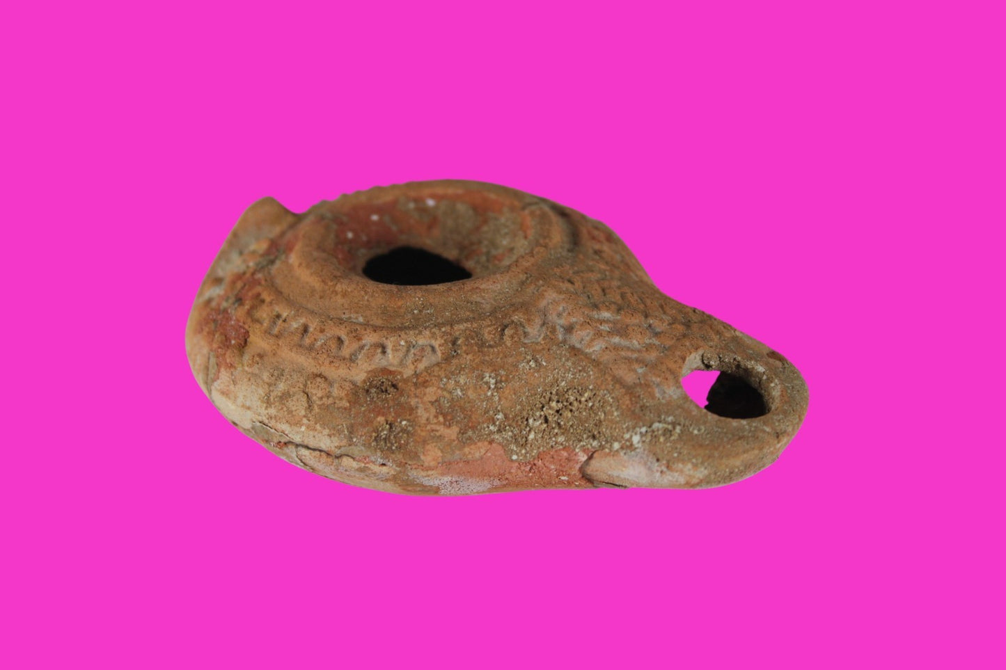 Holy Land Oil Lamp Ancient Artifact Time of Jesus & Apostles 63BC-323AD COA 164