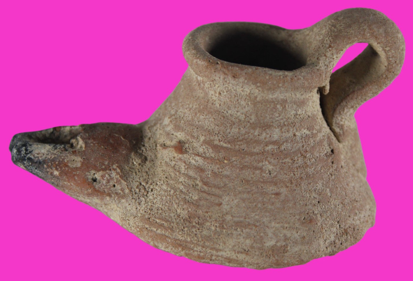 Holy Land Oil Lamp Ancient Artifact Time of the Arab Invasion 660-800 AD COA 241