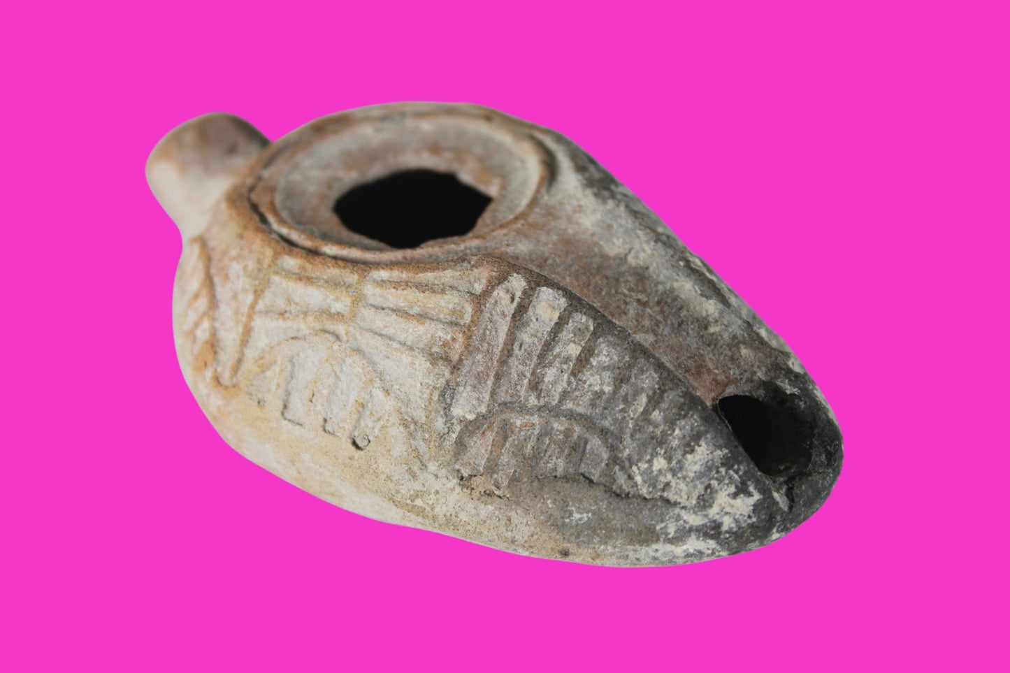 Holy Land Oil Lamp Ancient Artifact Time of the Christians 313-636 AD COA 200