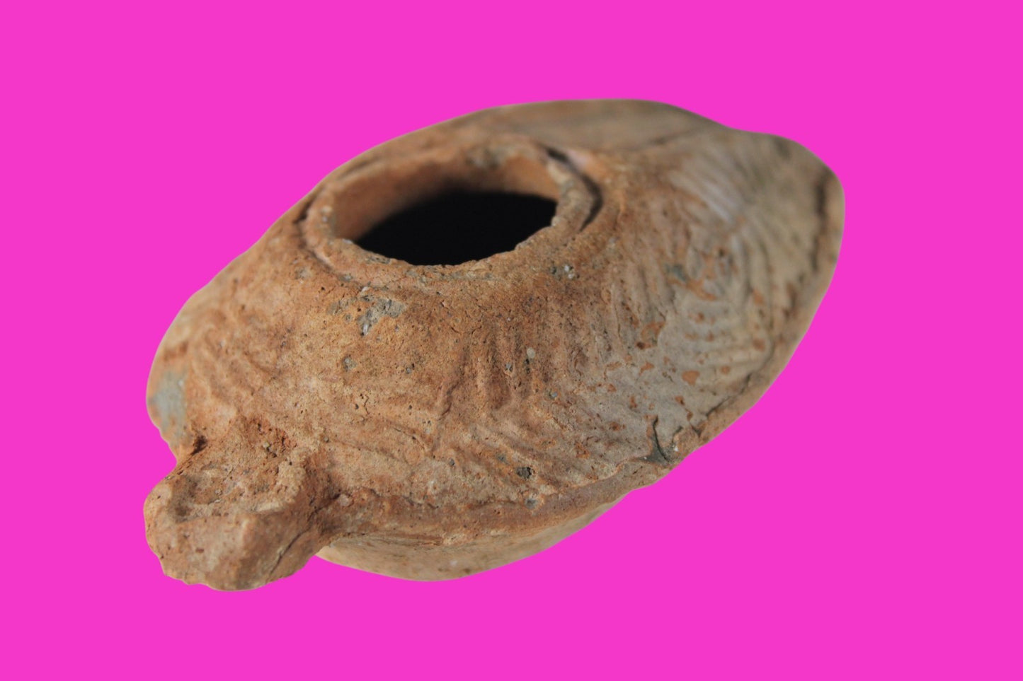 Oil Lamp Holy Land Ancient Artifact Jesus Christ Home Israel 300-600 AD COA 114