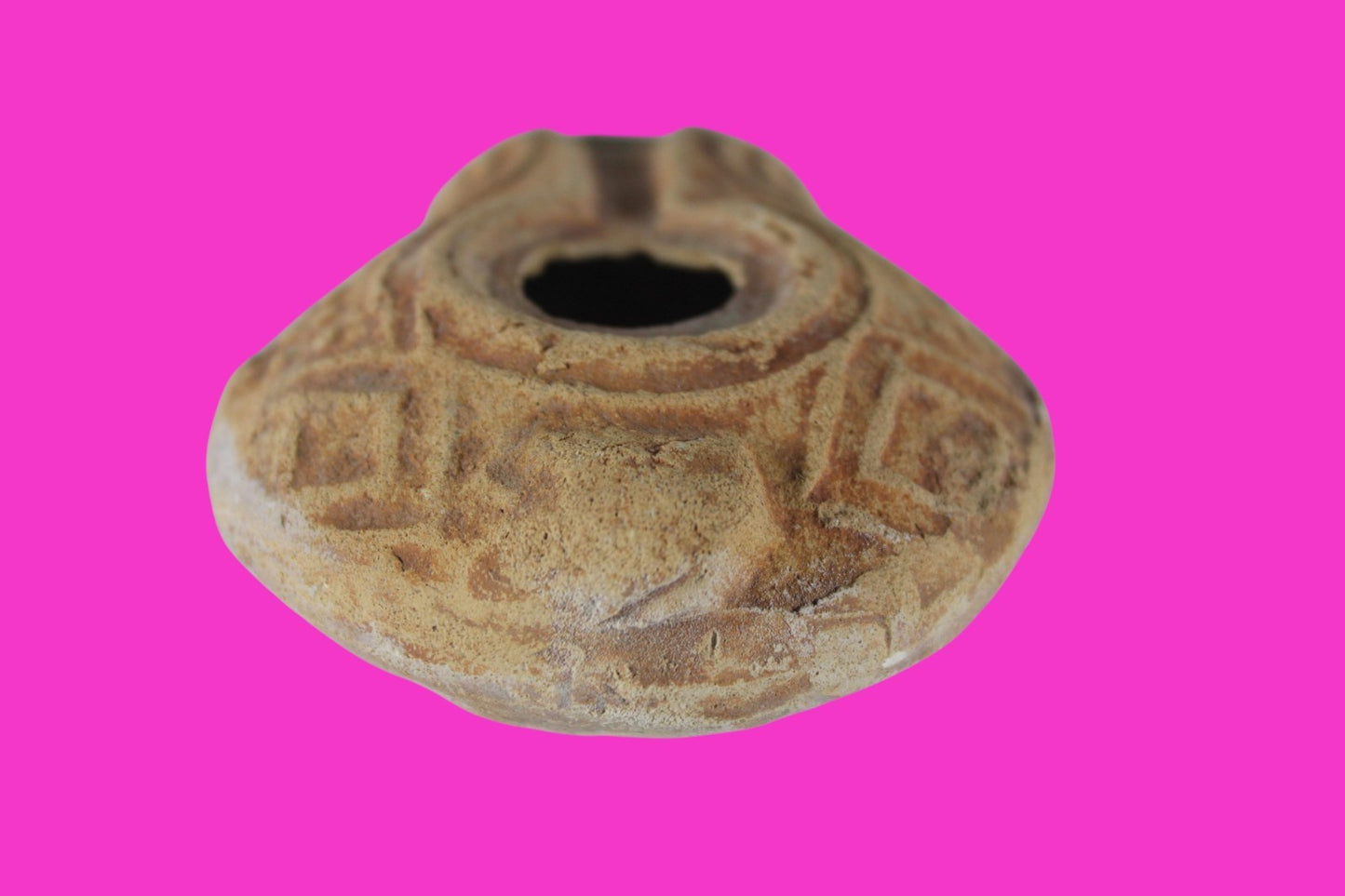 Holy Land Oil Lamp Ancient Artifact Time of the Christians 313-636 AD COA 172