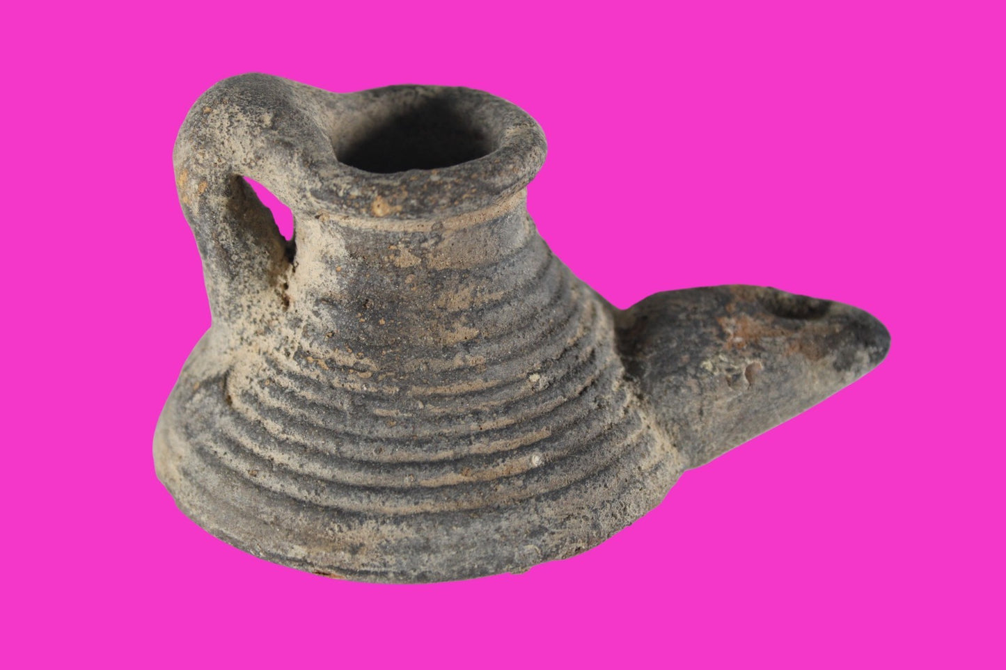 Holy Land Oil Lamp Ancient Artifact Time of the Arab Invasion 660-800 AD COA 243