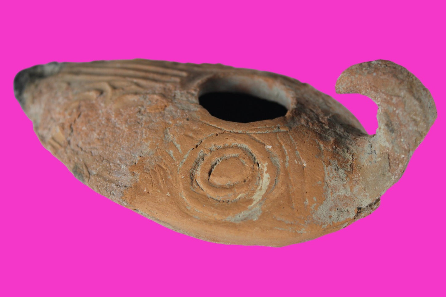 Holy Land Oil Lamp Ancient Artifact Time of the Christians 313-636 AD COA 203