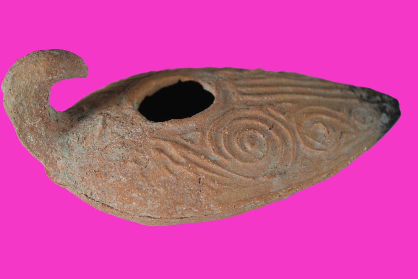 Holy Land Oil Lamp Ancient Artifact Time of the Christians 313-636 AD COA 203