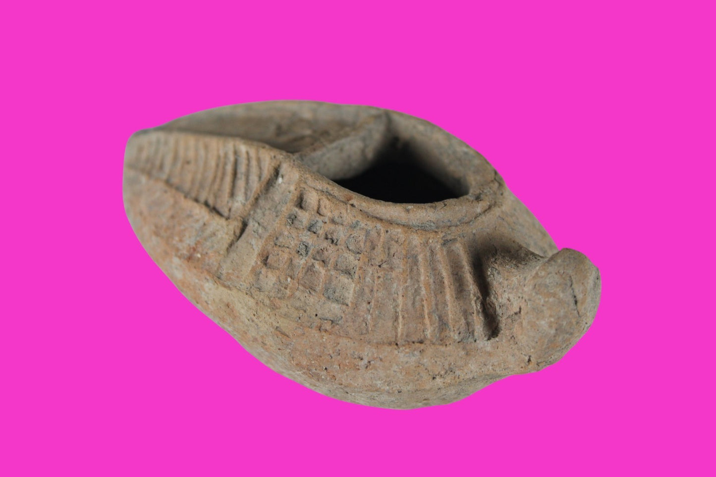 Holy Land Oil Lamp Ancient Artifact Time of the Christians 313-636 AD COA 222