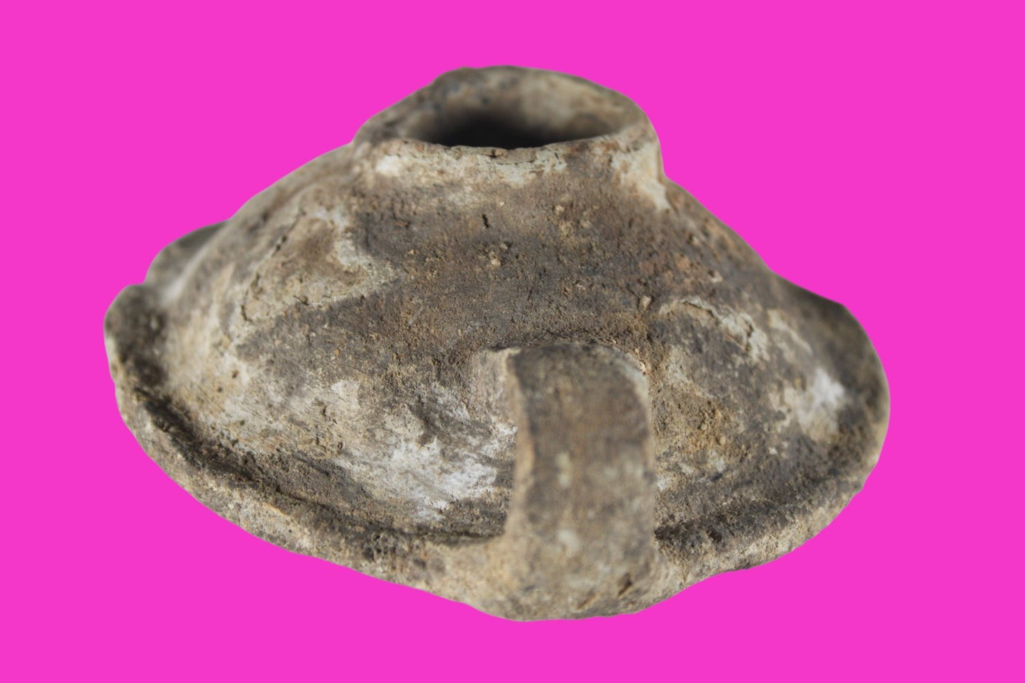 Holy Land Oil Lamp Ancient Artifact Time of the Arab Invasion 660-800 AD COA 244