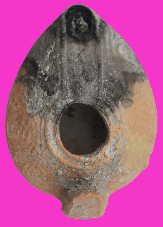 Holy Land Oil Lamp Ancient Artifact Time of the Christians 313-636 AD COA 224