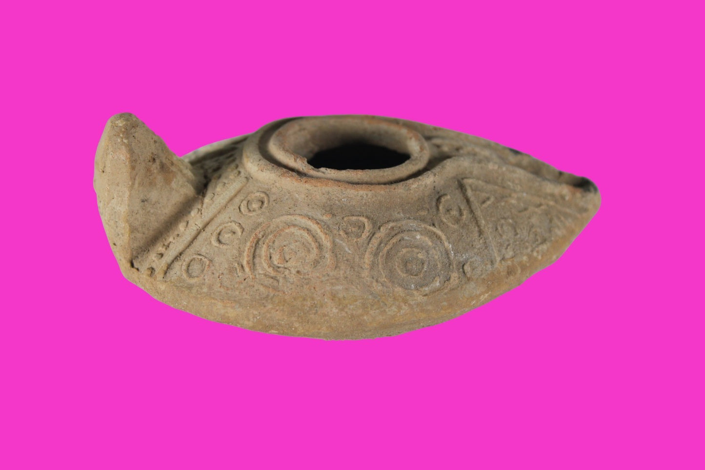 Big High Quality Holy Land Oil Lamp Ancient Artifact Byzantine 313-636 AD COA209