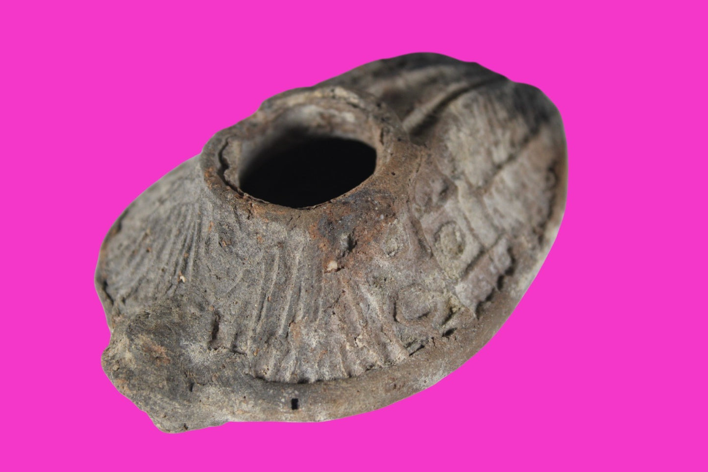 Holy Land Oil Lamp Ancient Artifact Time of the Christians 313-636 AD COA 196