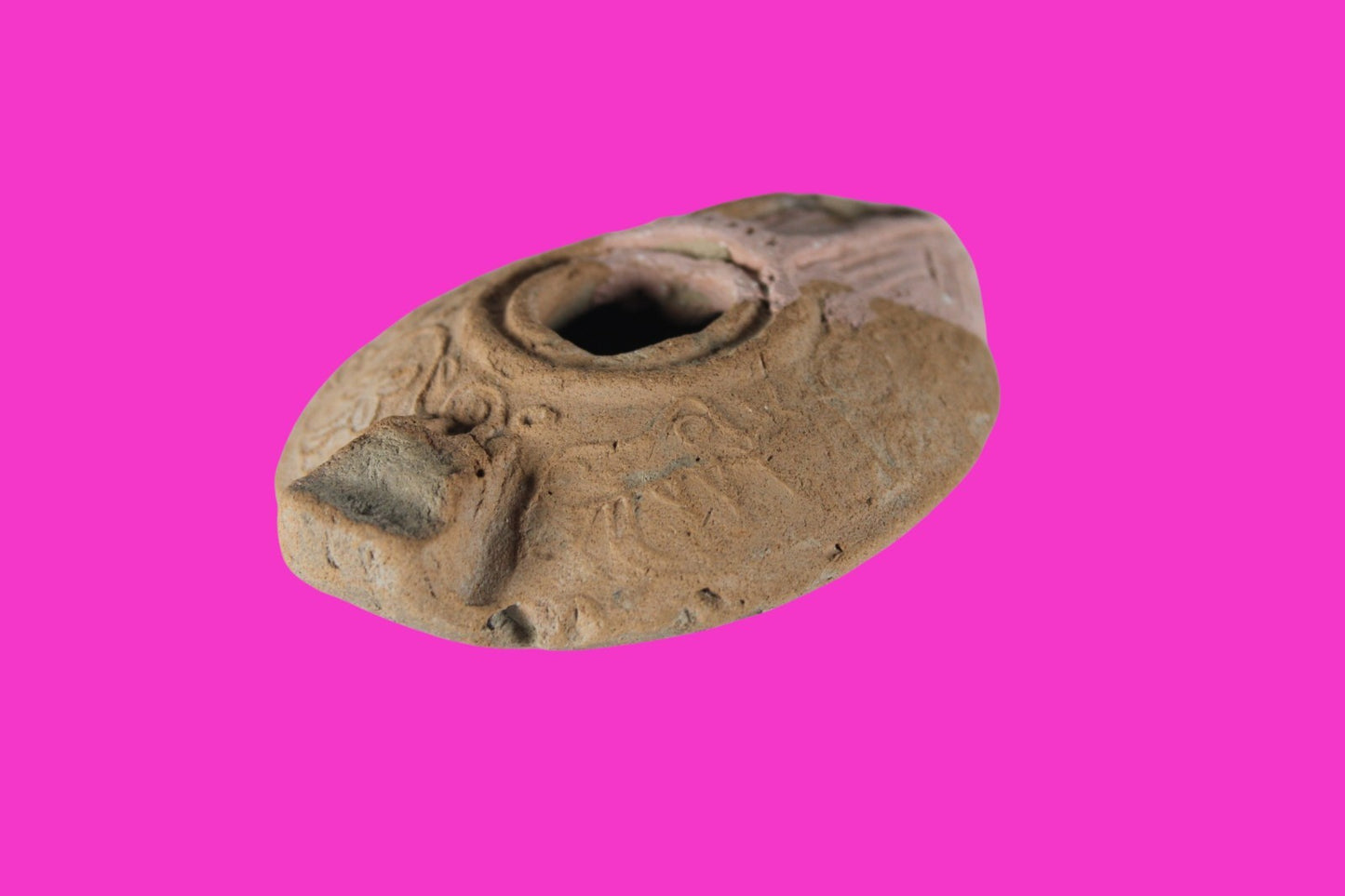 Holy Land Oil Lamp Ancient Artifact Time of the Christians 313-636 AD COA 208