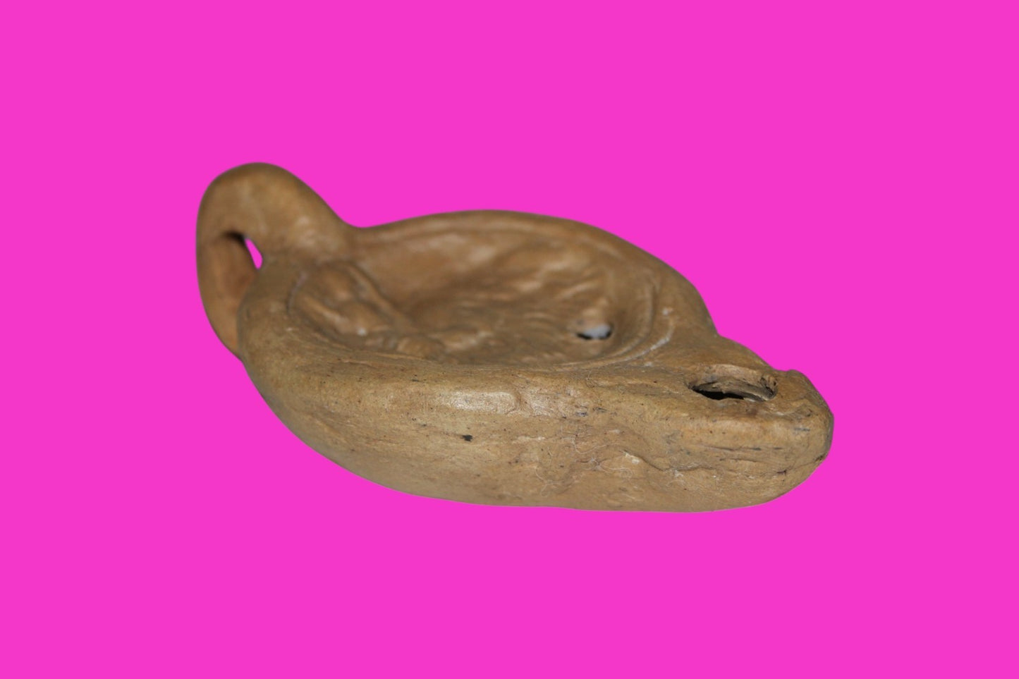 Four Horse War Chariot Oil Lamp Ancient Holy Land Artifact 200-400 AD COA J123