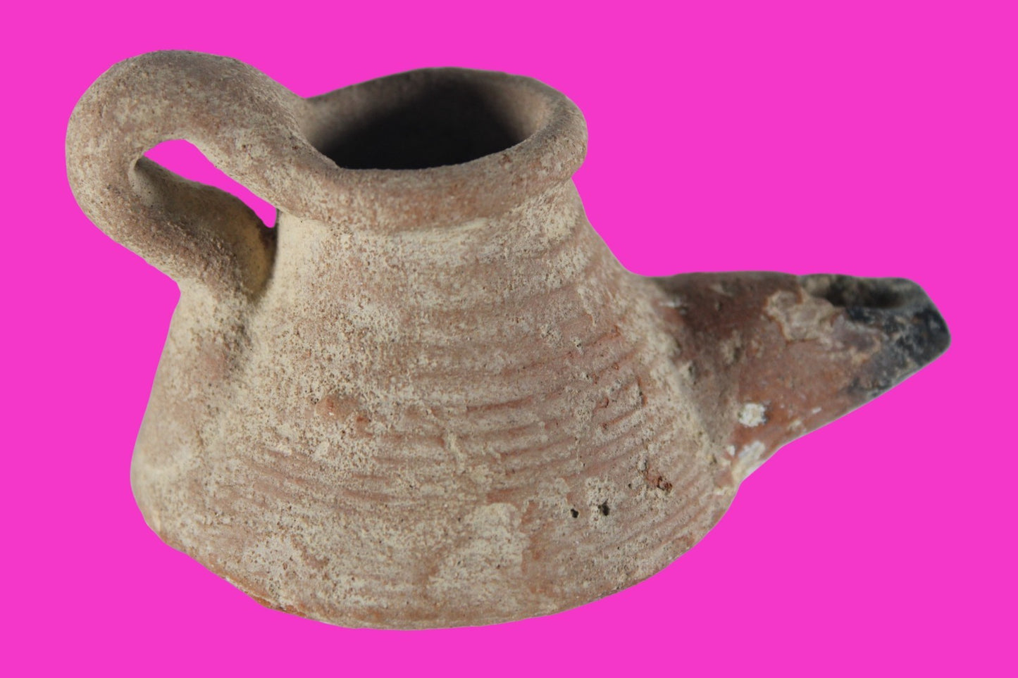 Holy Land Oil Lamp Ancient Artifact Time of the Arab Invasion 660-800 AD COA 241