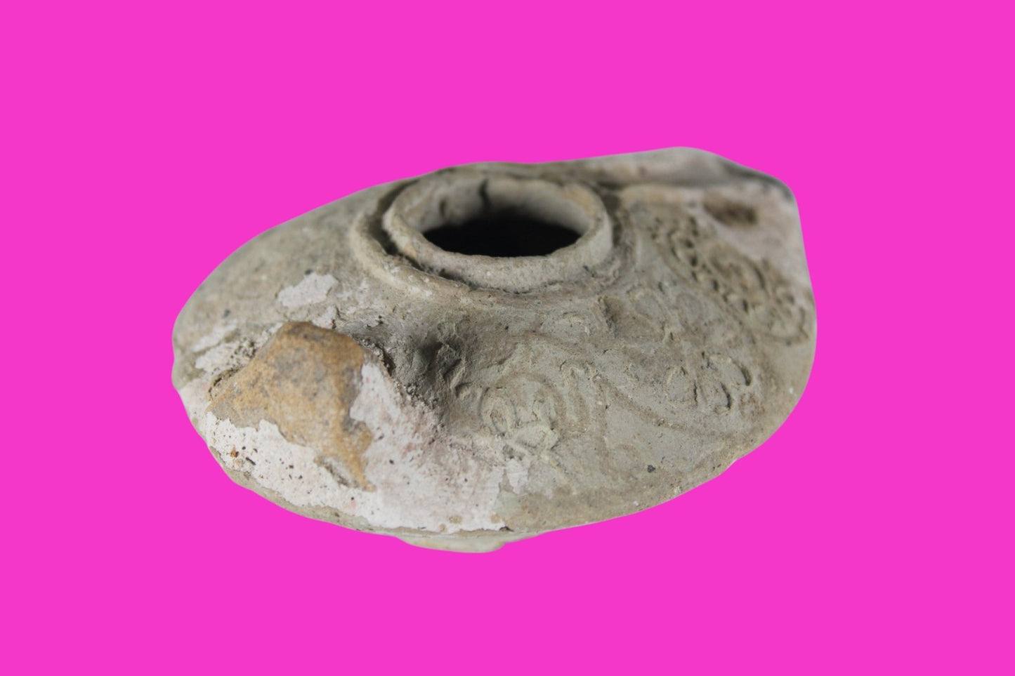 Holy Land Oil Lamp Ancient Artifact Time of the Christians 313-636 AD COA 215
