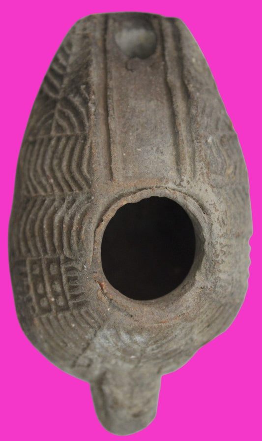 Holy Land Oil Lamp Ancient Artifact Time of the Christians 313-636 AD COA 207
