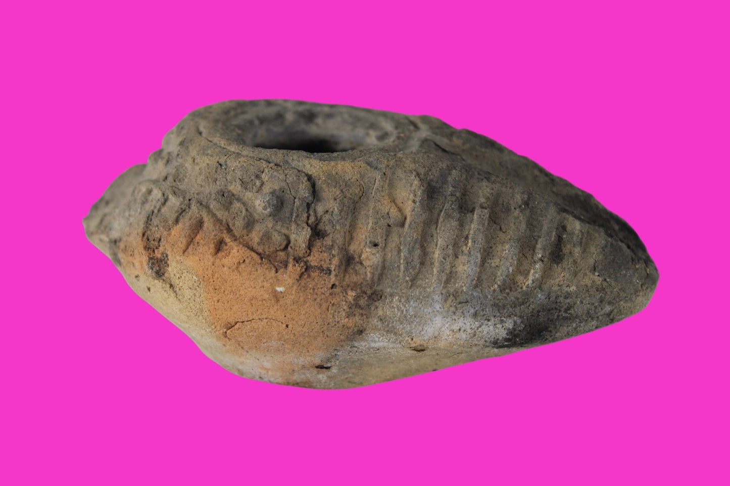 Oil Lamp Holy Land Ancient Artifact Jesus Christ Home Israel 300-600 AD COA 122